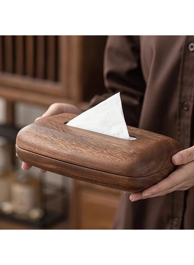 صندوق المناديل الخشبي بأسلوب ريترو مقاس 9.06 × 5.51 × 2.76 بوصة بتصميم غطاء مفتوح لا يحتاج إلى تركيب - Image 2